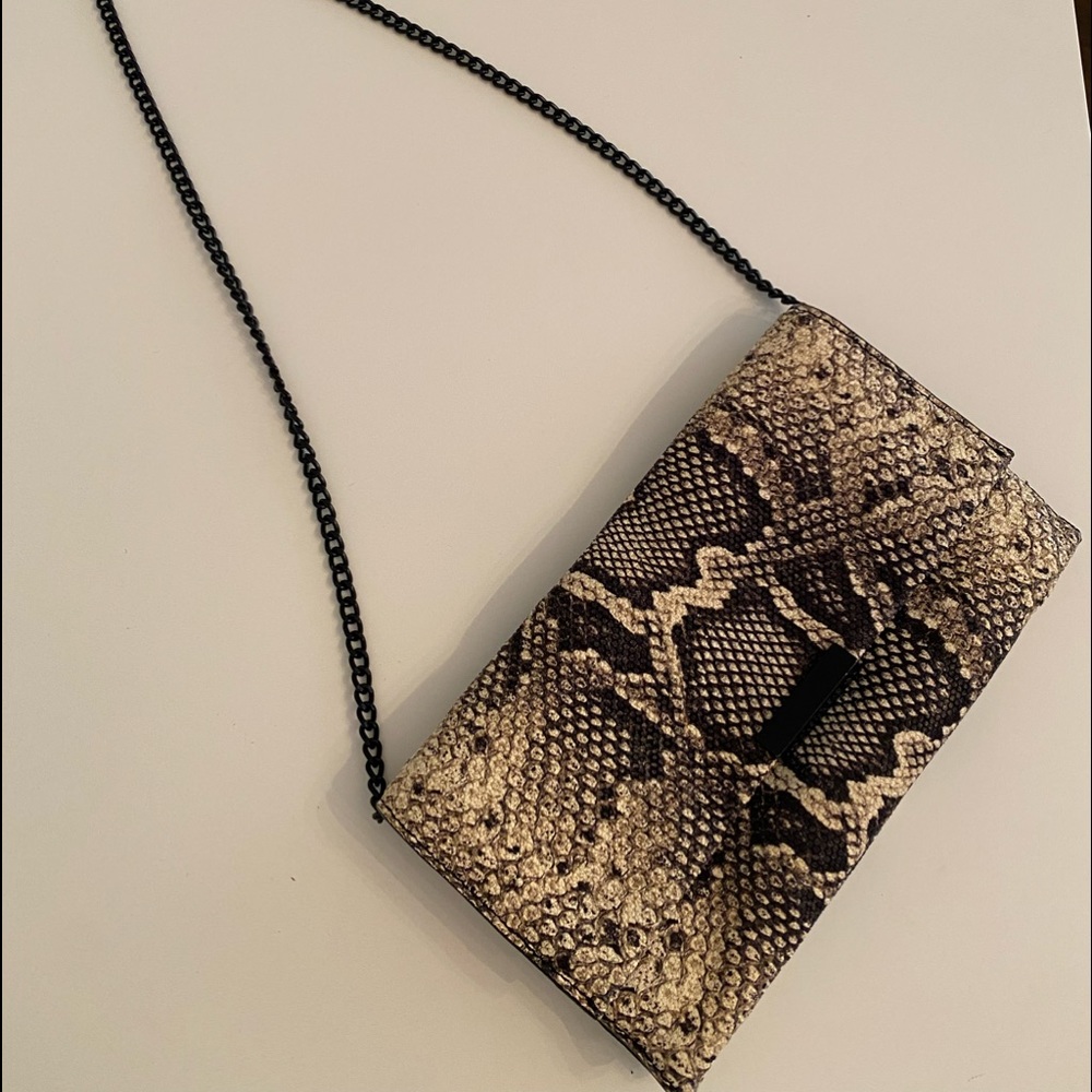 Loeffler Randall snakeskin crossbody